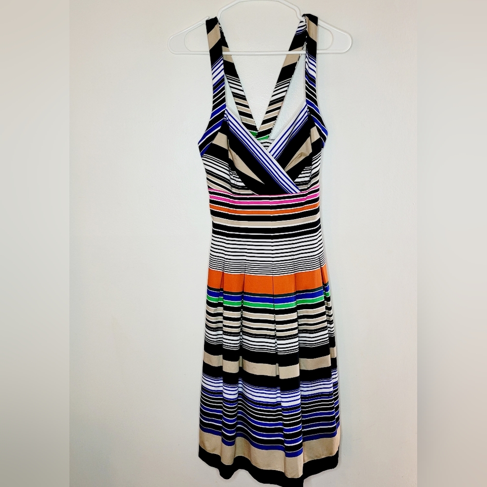 Calvin Klein Dress Womens Size 8 Rockabilly Pin-up Career Multicolor Teacher
